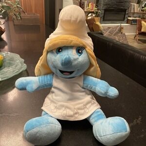 Build A Bear Smurfette Doll 13" Plush Stuffed Toy Workshop with dress Smurfs
